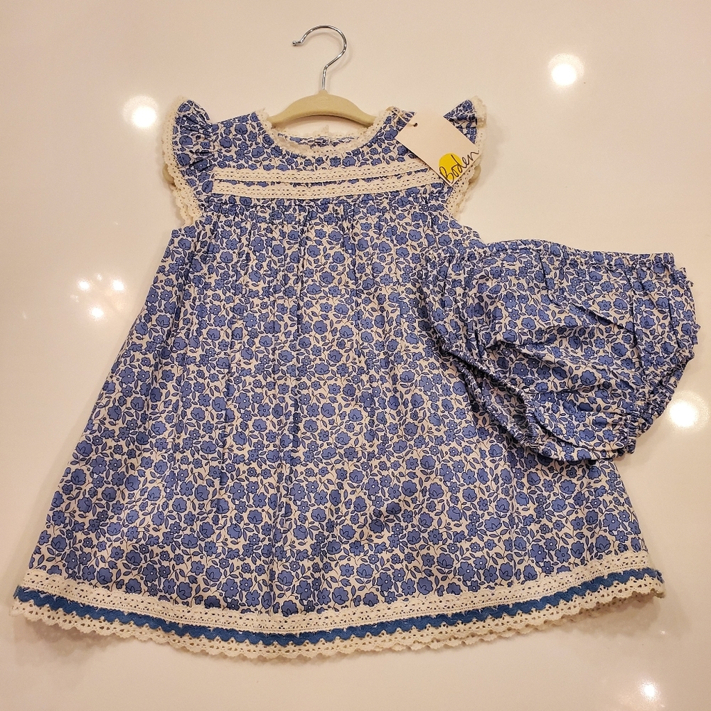 Boden Floral Dress with Matching Bloomers